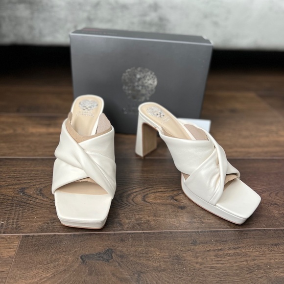 Vince Camuto *New* Elmindi Leather Crossband Platform Sandal - Beige - Picture 1 of 10